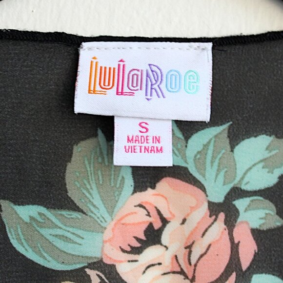 LulaRoe Kimono Women's Small Black with Floral Print - Picture 6 of 6